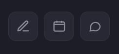 Three action buttons shown as icons: a pencil for Edit User, a calendar for Hosted Events, and a speech bubble for Consultation Services