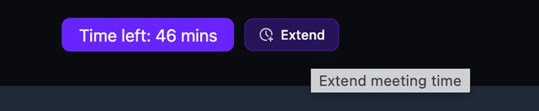The Time left indicator and Extend button in the top bar